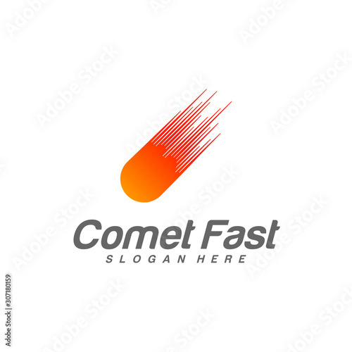 Comet Logo Vector, Comet Logo Design Template, Icon Symbol, Illustration