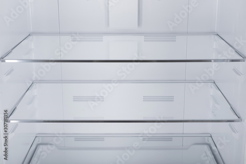 Refrigerator Isolated on White Background. Modern Kitchen and Domestic Major Appliances