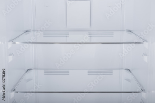 Refrigerator Isolated on White Background. Modern Kitchen and Domestic Major Appliances