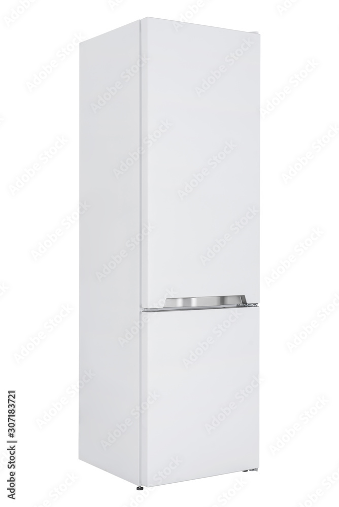 Refrigerator Isolated on White Background. Modern Kitchen and Domestic Major Appliances Refrigerator Isolated on White Background. Modern Kitchen and Domestic Major Appliances