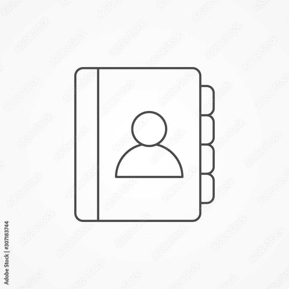 Phone book vector icon sign symbol Phone book vector icon sign symbol