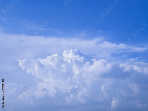 The vast blue sky and clouds sky. Beautiful clear sky and white cloud background.