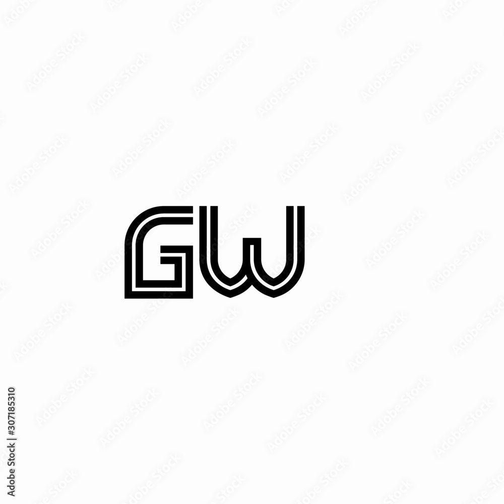 Initial outline letter GW style template Initial outline letter GW style template