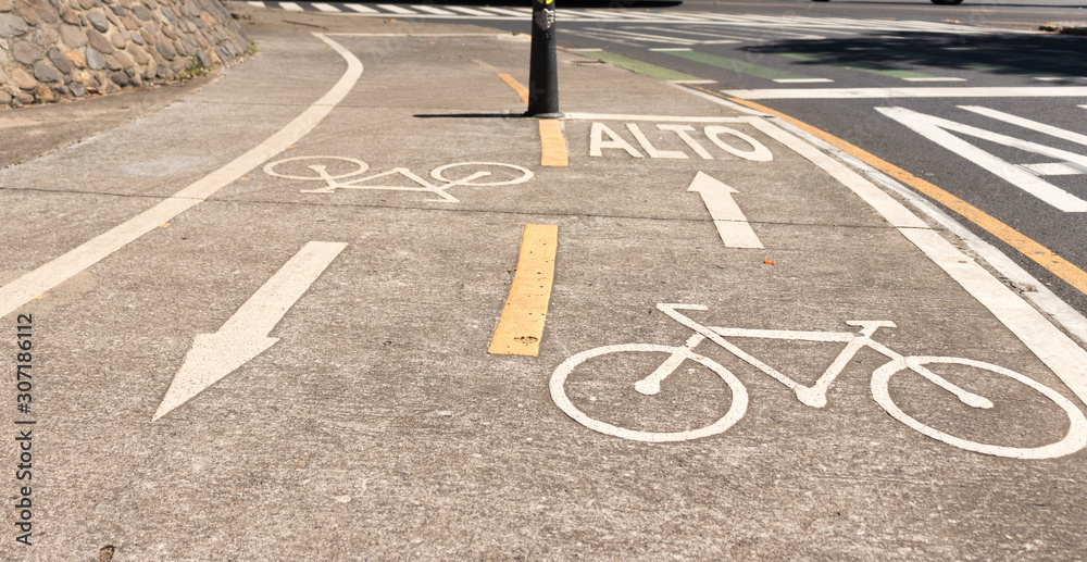 Fototapeta premium bicycle road sign