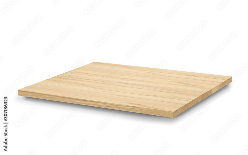 Empty light wooden shelves or counter top isolated on white background with clipping path. Highly detailed resolution on top view for any design. Use as products display montage.Vintage style concept. Empty light wooden shelves or counter top isolated on white background with clipping path. Highly detailed resolution on top view for any design. Use as products display montage.Vintage style concept.