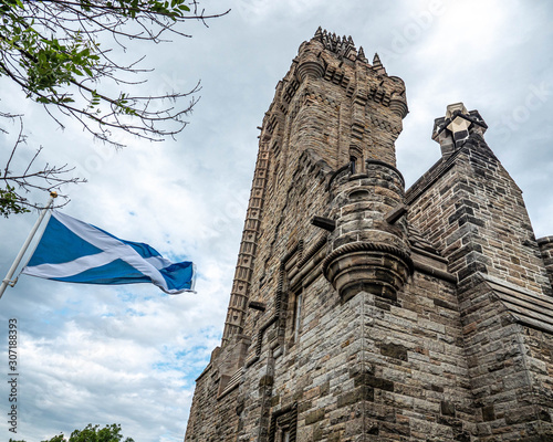 scottish flag in front of building