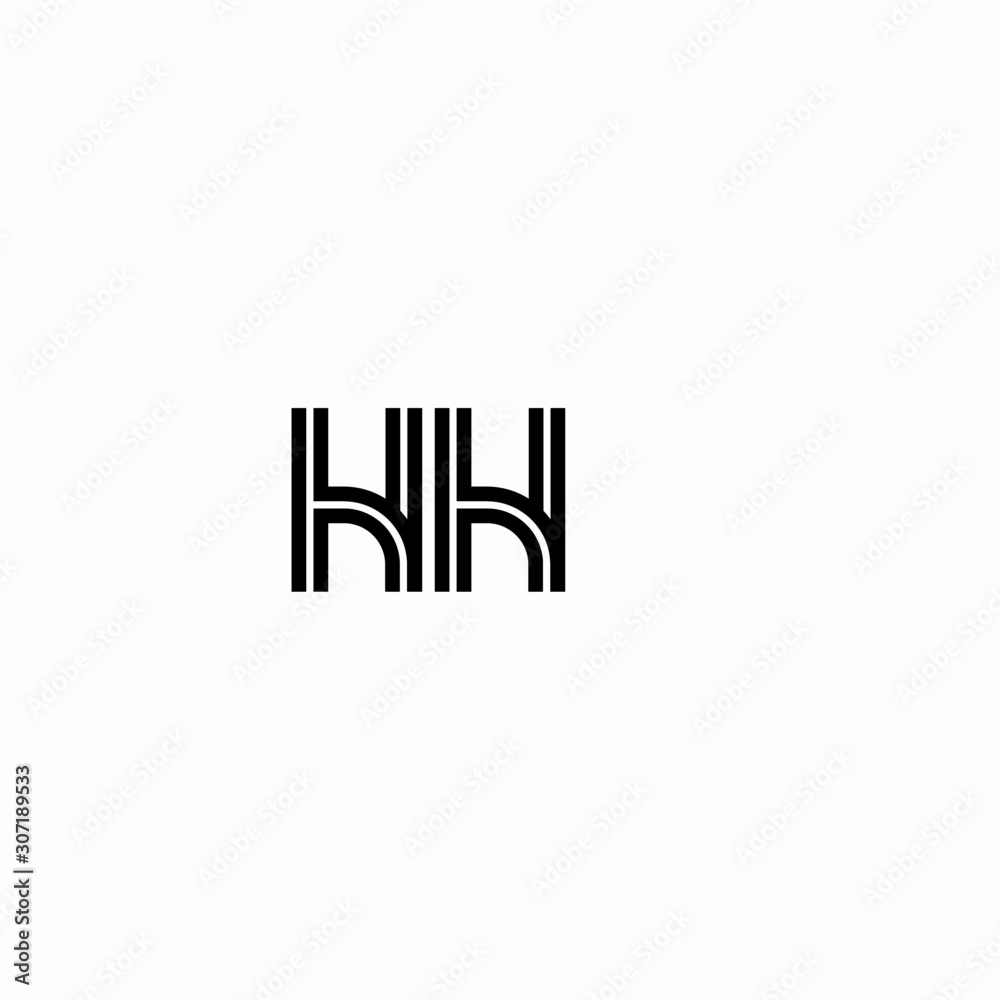 Initial outline letter HH style template	