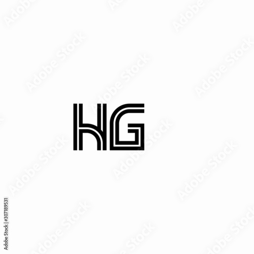 Initial outline letter HG style template 