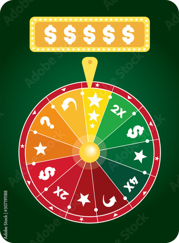 Lucky prize wheel flat illustration vector