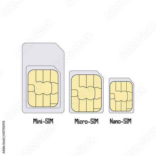 SIM card icons vector illustration.
