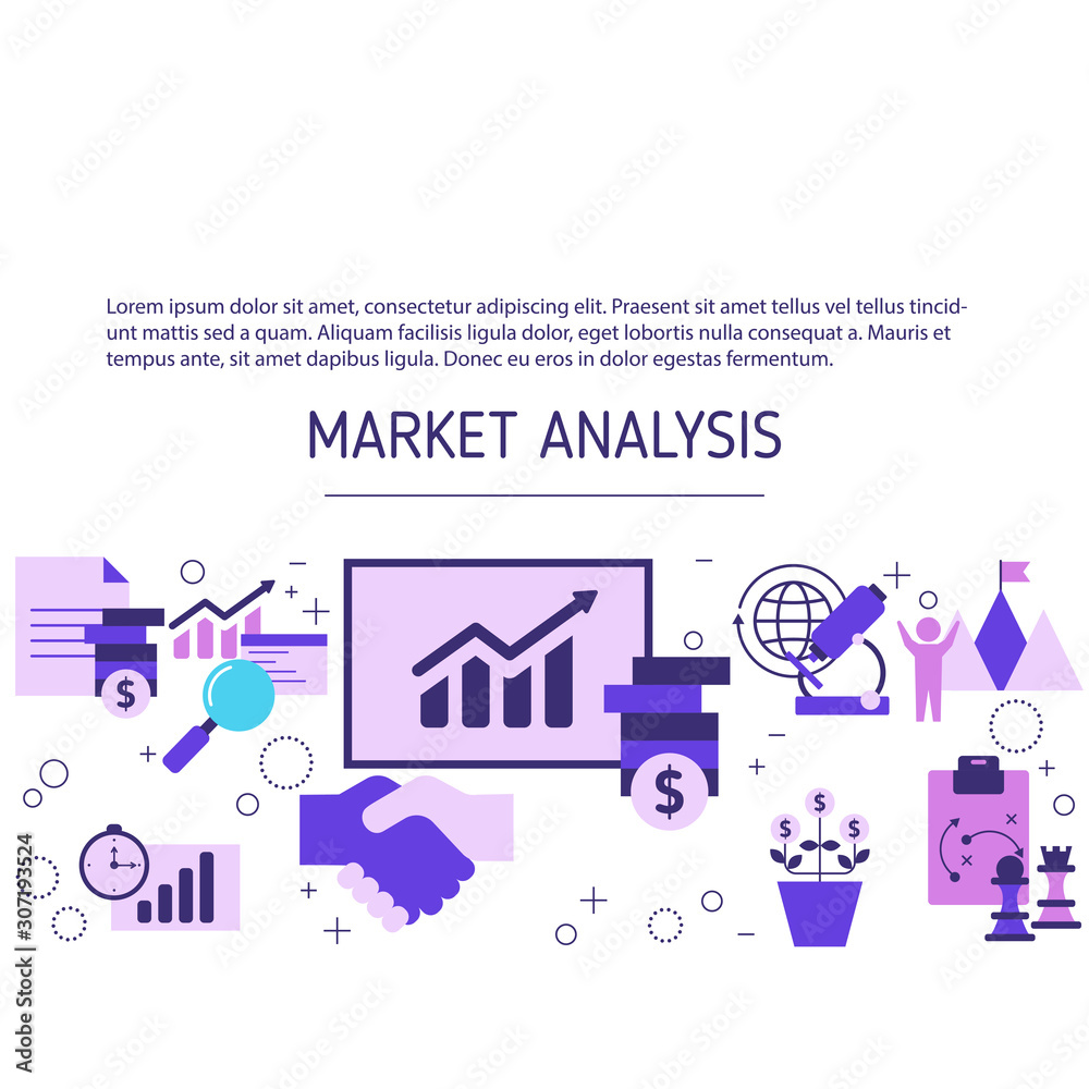 Market analysis vector concept