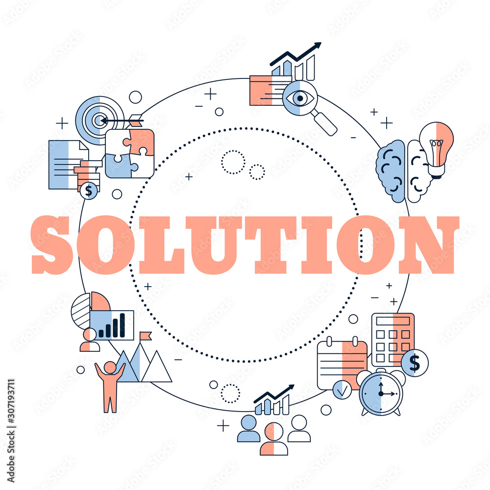 Business solutions vector concept Business solutions vector concept