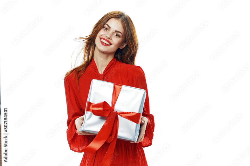 Fototapeta premium young woman with a gift