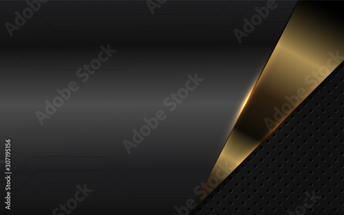 Abstract metallic brown and black frame design innovation technology concept layout background. Vector template for use element cover, banner, wallpaper, presentation, flyer