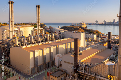 Marsaxlokk. Delimara main power station at sunset. photo