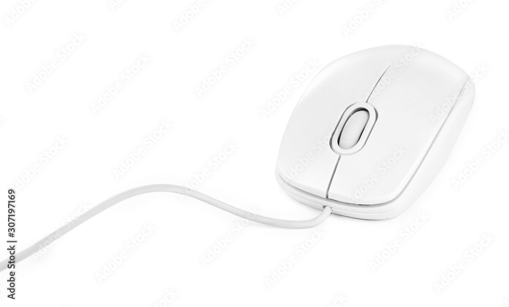 Modern wired optical mouse isolated on white Modern wired optical mouse isolated on white