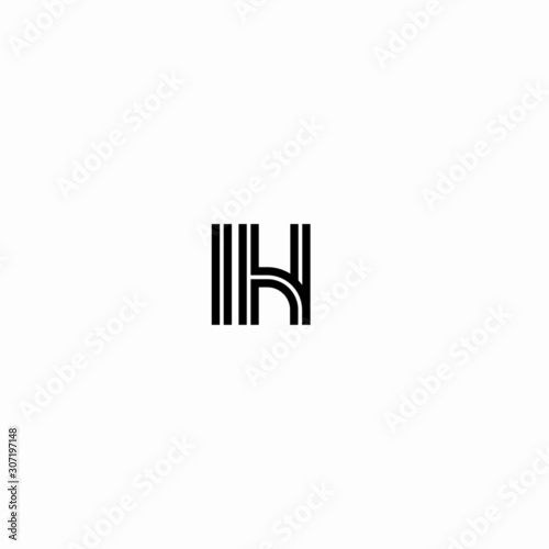 Initial outline letter IH style template 