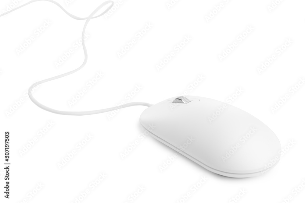 Modern wired optical mouse isolated on white Modern wired optical mouse isolated on white