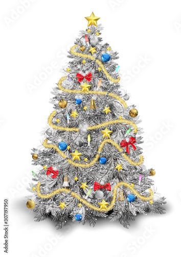 Silver Christmas Tree with ...