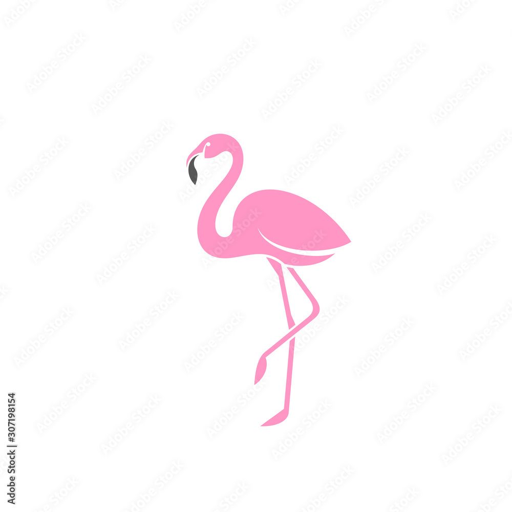 Naklejka premium Pink flamingo. Logo 