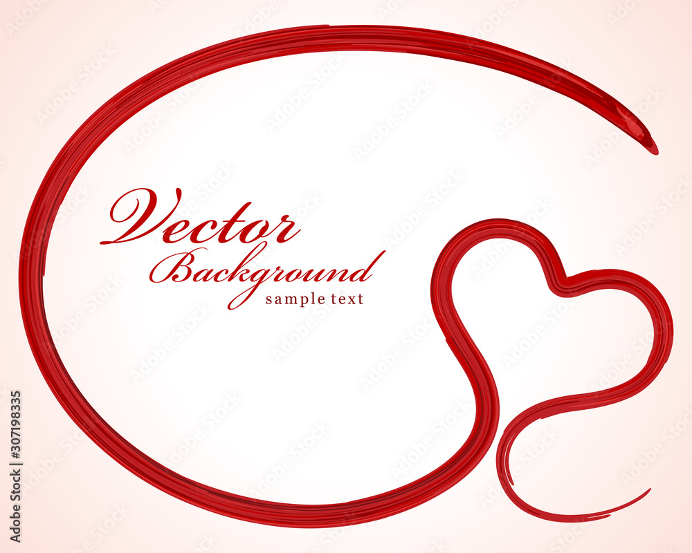 Hand drawn red heart shape and brush texture valentines day greeting card background vector illustration Hand drawn red heart shape and brush texture valentines day greeting card background vector illustration