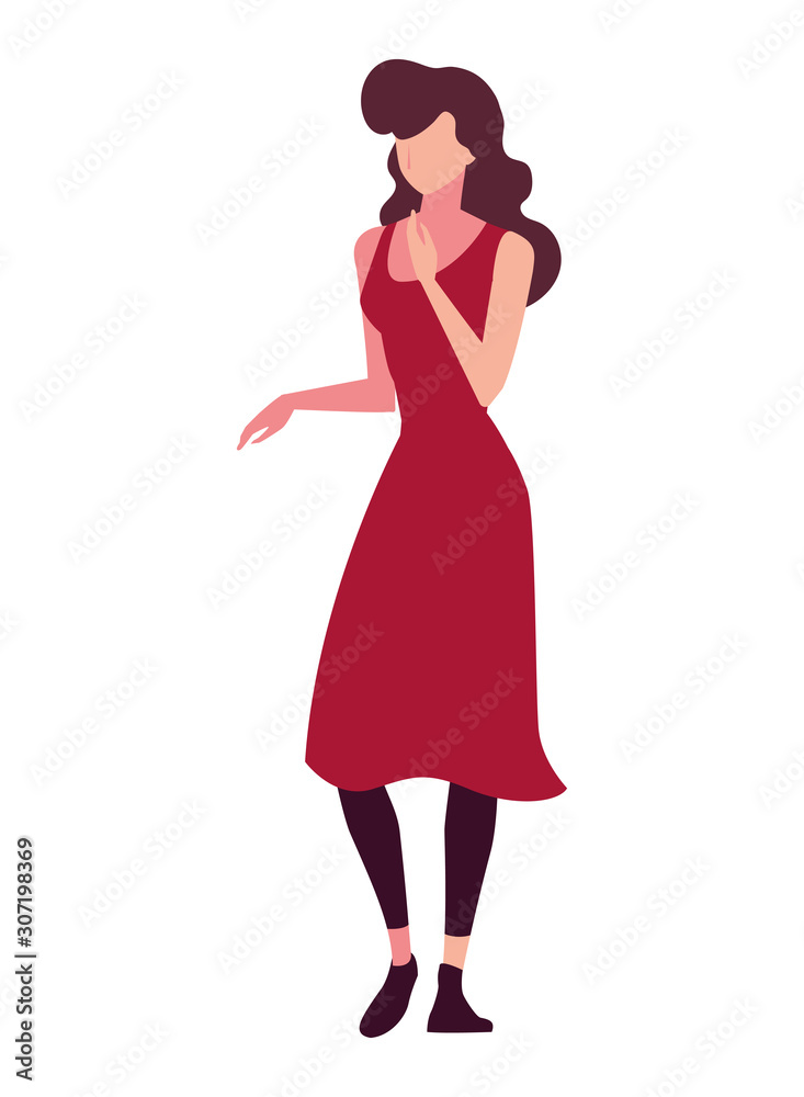 young woman standing on white background young woman standing on white background