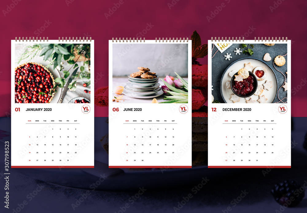 Annual Calendar Layout Stock Template Adobe Stock