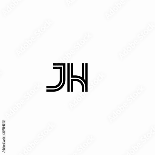 Free Download Initial outline letter JH style template	 - GFXLoad