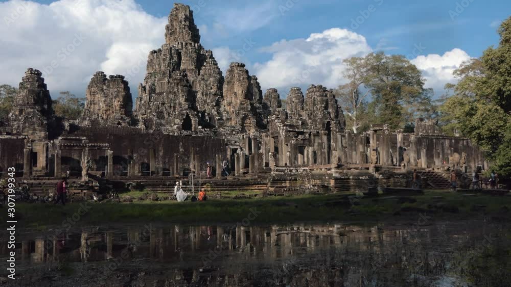 Timelapse Wide Shot of Bayon Temple Timelapse Wide Shot of Bayon Temple