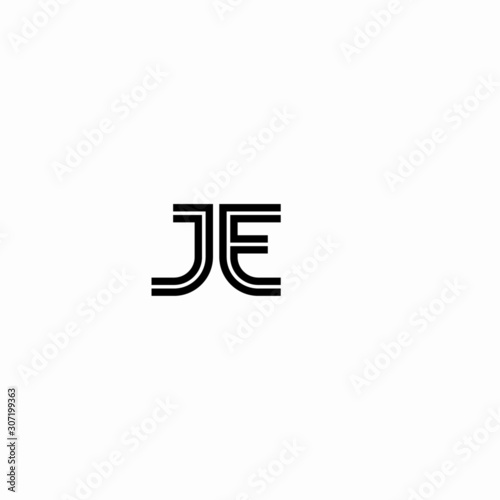 Initial outline letter JE style template 