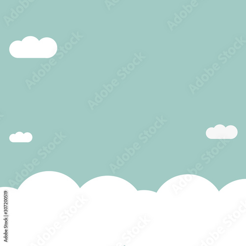Sky background with white clouds vector illustration