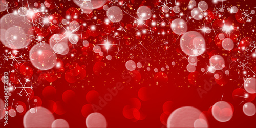 Weihnachtlicher Bokeh Hintergrund in rot mit Sternen