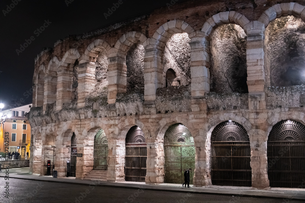 Verona Arena at night