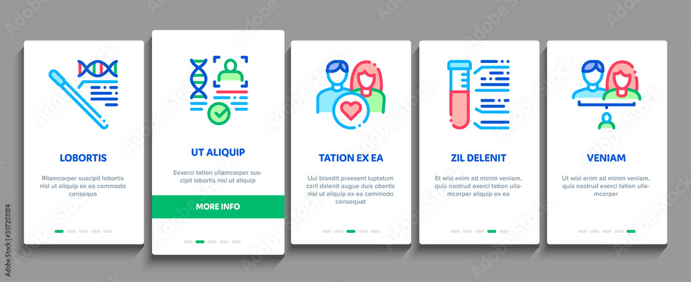 Paternity Test Dna Onboarding Mobile App Page Screen. Man And Woman Silhouette, Chemistry Laboratory Test And Chromosome Concept Illustrations Paternity Test Dna Onboarding Mobile App Page Screen. Man And Woman Silhouette, Chemistry Laboratory Test And Chromosome Concept Illustrations