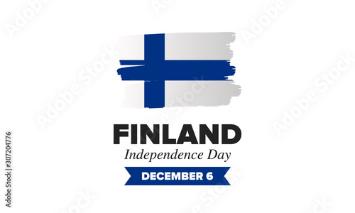 Independence Day in Finland. National happy holiday, celebrated annual in December 6. Finland flag. Patriotic elements. Poster, card, banner and background. Vector illustration