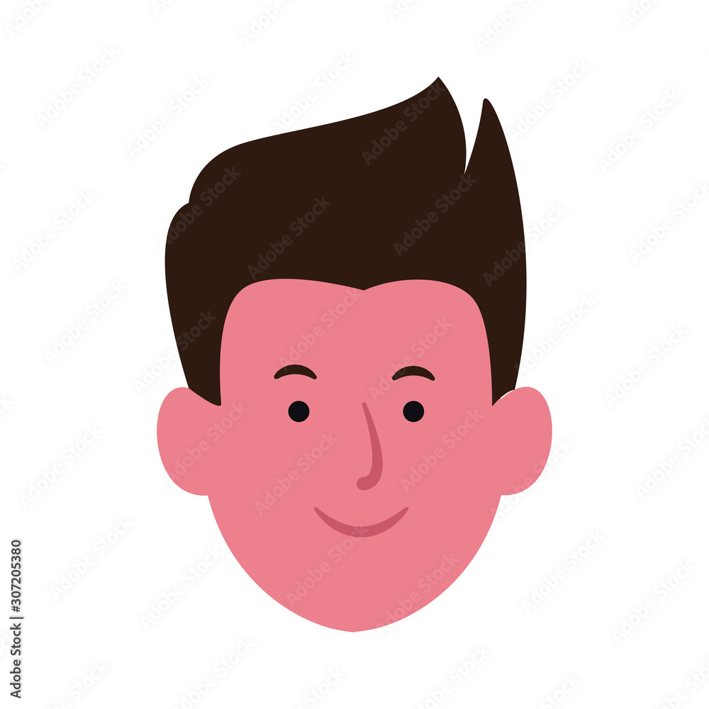 man face smiling icon, flat design man face smiling icon, flat design