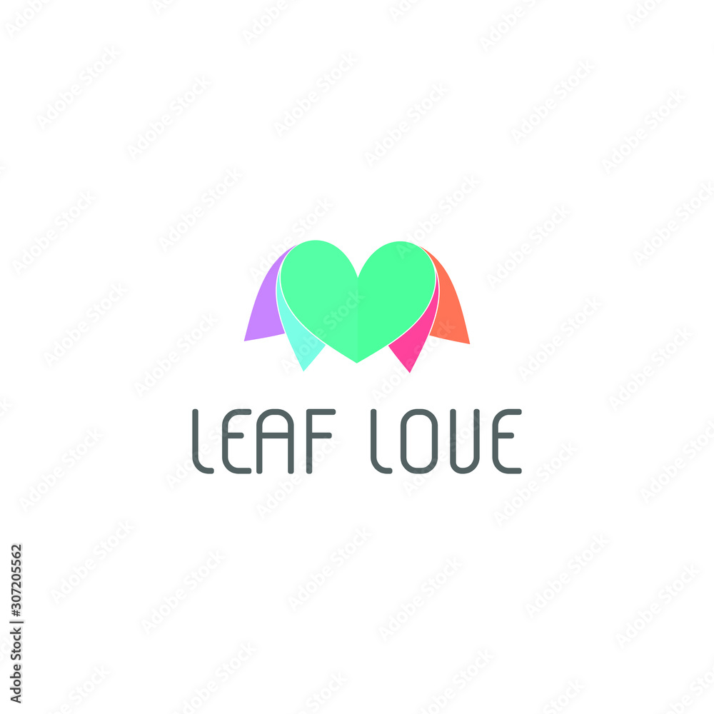 LEAF LOVE TEMPLATE LOGO DESIGN VECTOR 