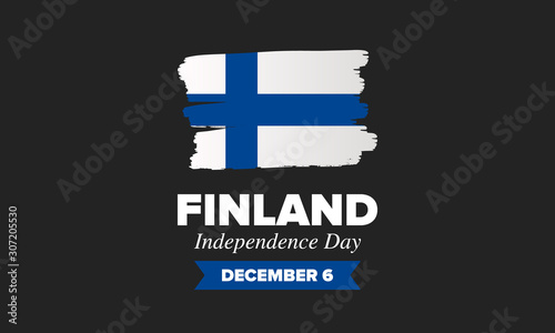 Independence Day in Finland. National happy holiday, celebrated annual in December 6. Finland flag. Patriotic elements. Poster, card, banner and background. Vector illustration
