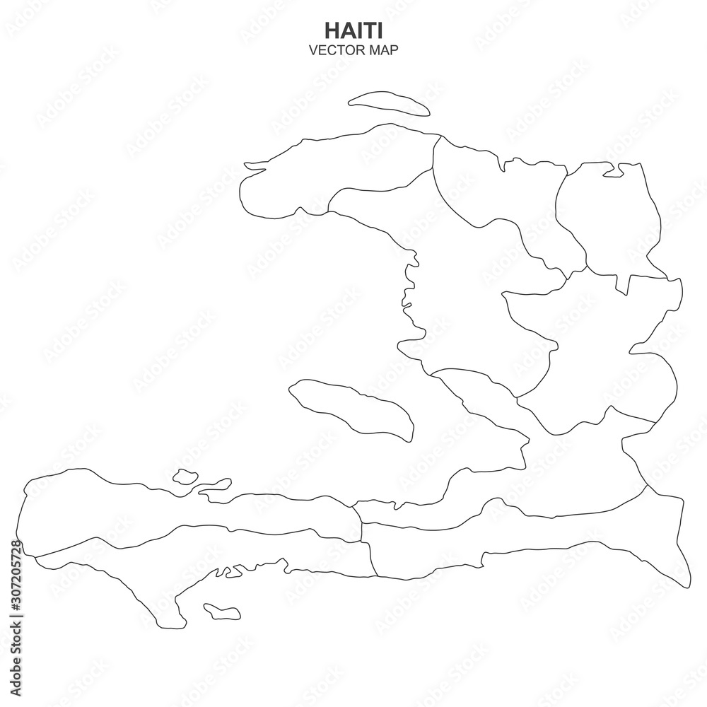political map of Haiti on white background