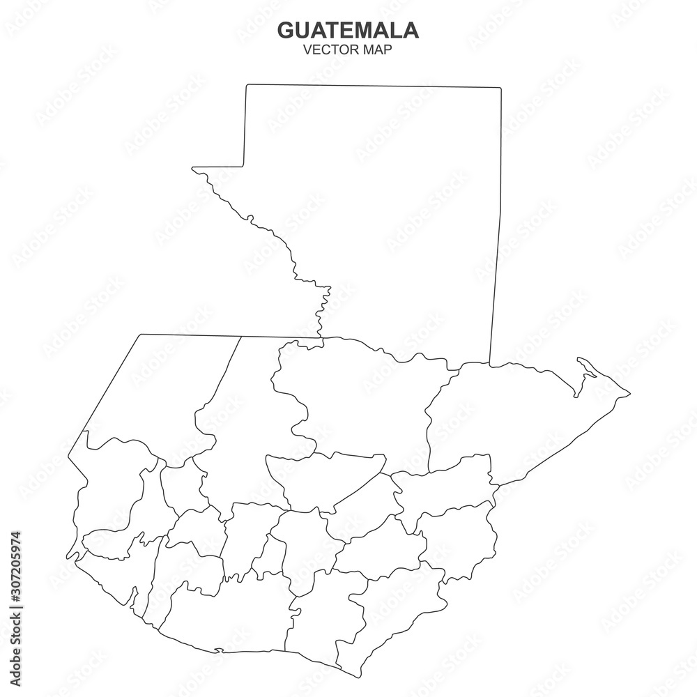 map of Guatemala isolated on white background