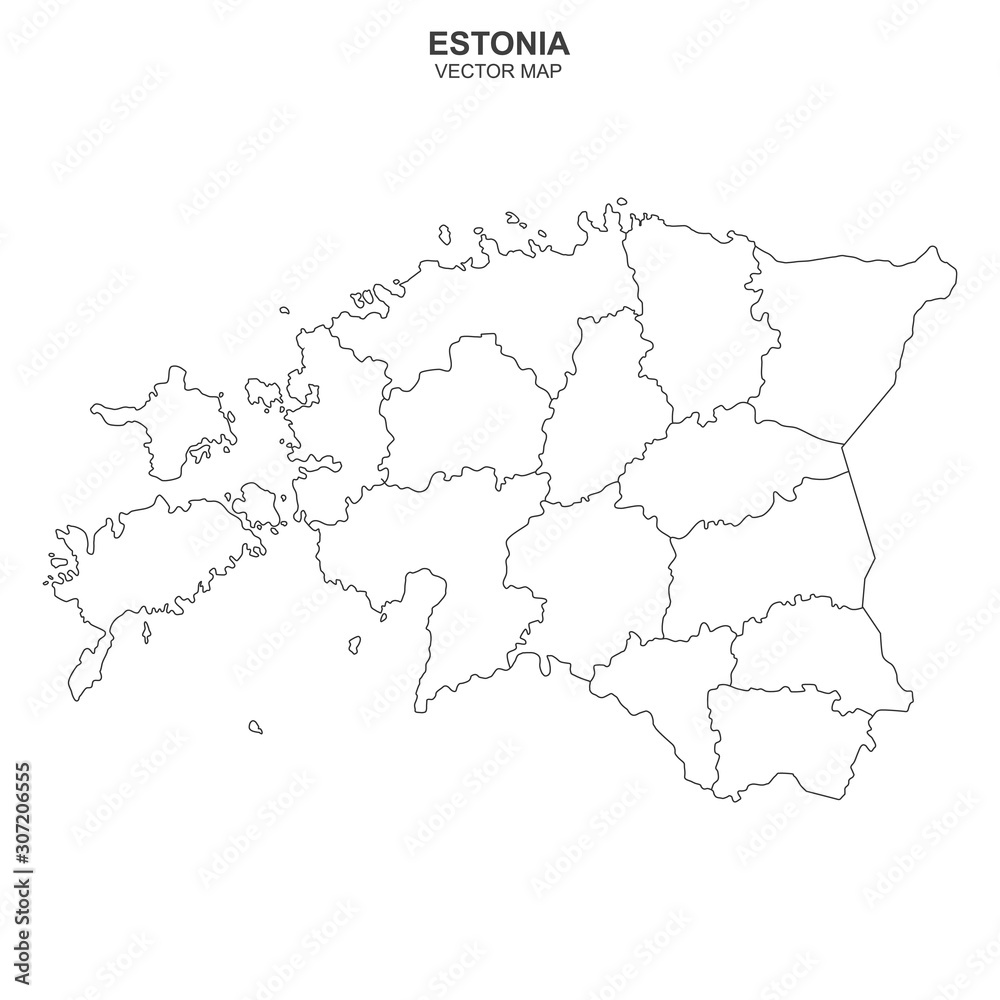 vector map of Estonia on white background