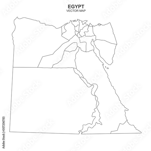 political map of Egyt on white background