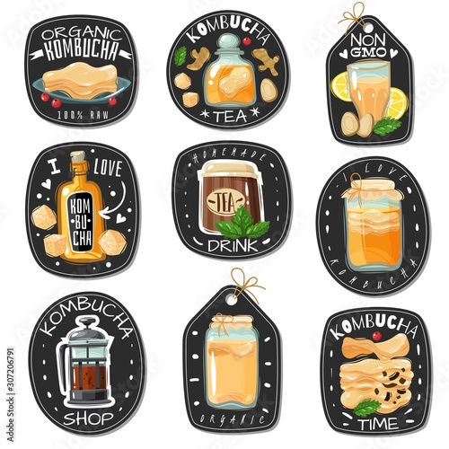 Kombucha tea emblems