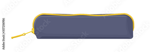 Vector pencil case. Stationery item. Vector flat isolated illustration