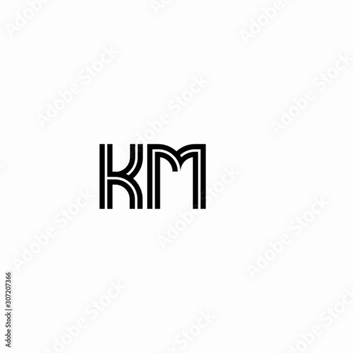 Initial outline letter KM style template 
