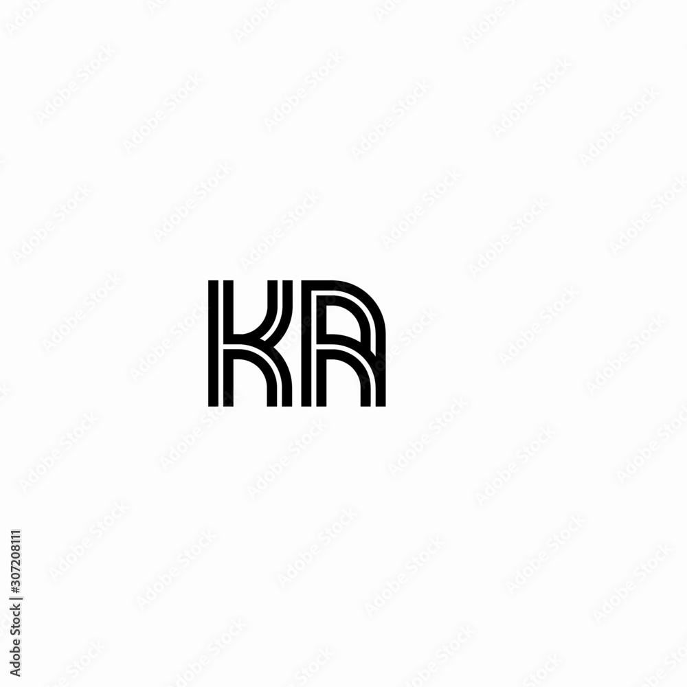 Initial outline letter KA style template Initial outline letter KA style template