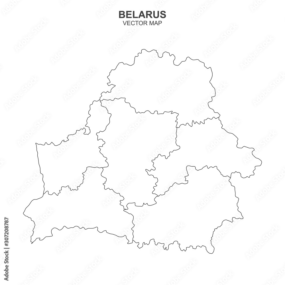 vector map of Belarus on white background