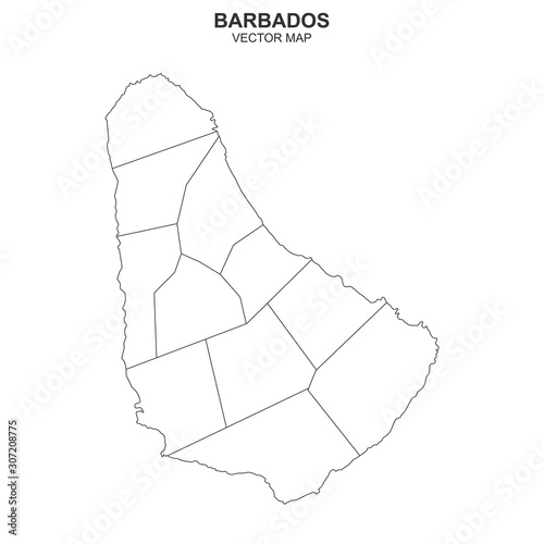 vector map of barbados on white background