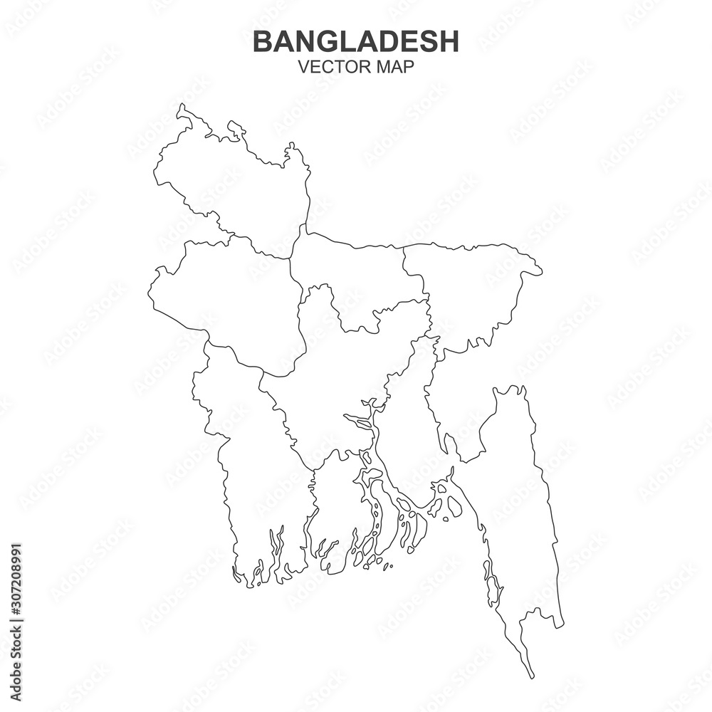 map of Bangladeshon on white background map of Bangladeshon on white background