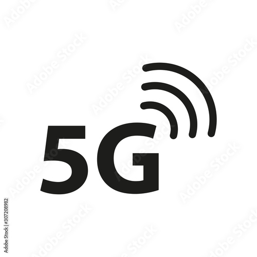 Vector technology icon network sign 5G. Illustration mobile internet. High Speed Internet. Vector technology 5g icon network sign isolated on a white background